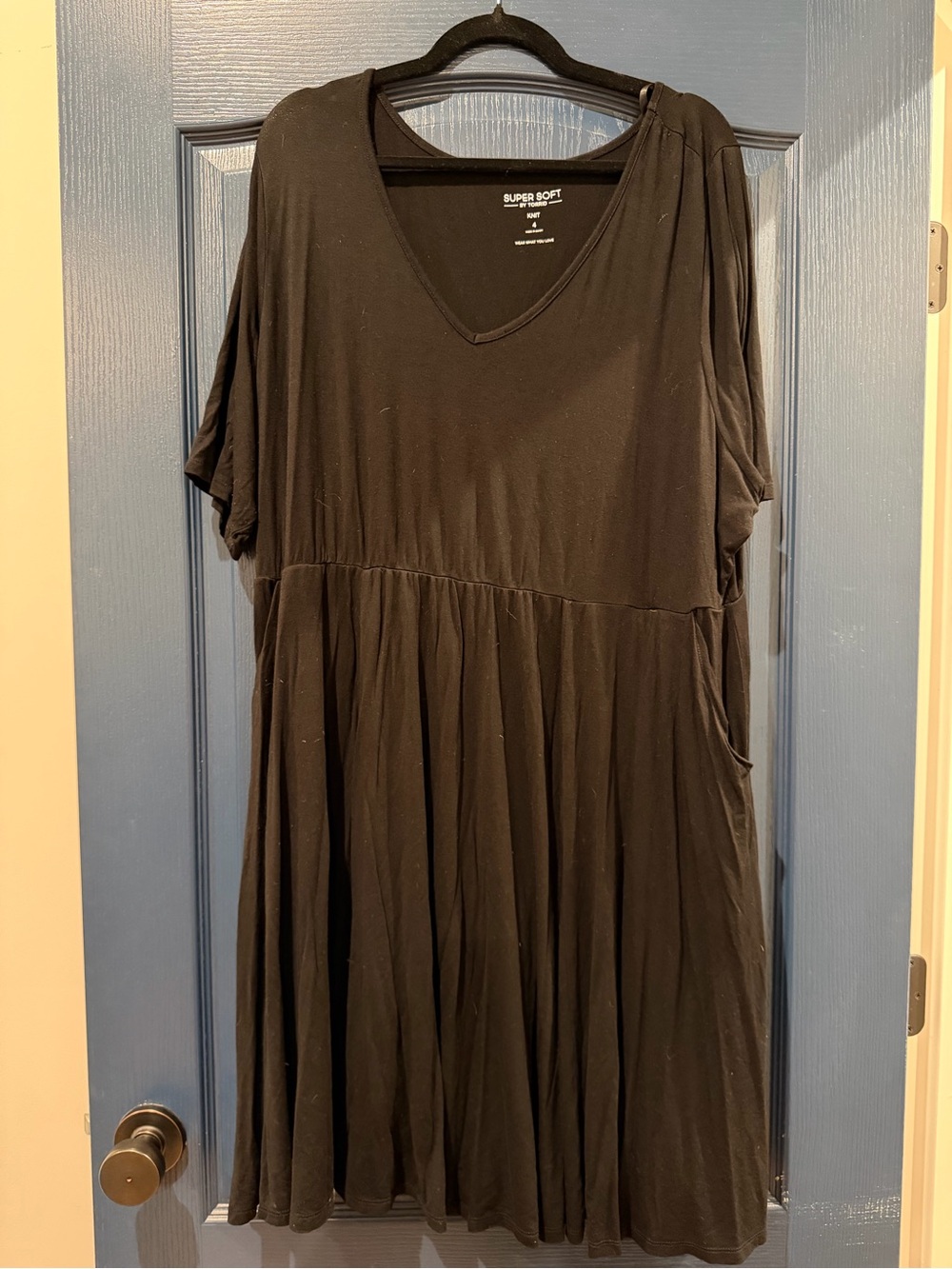 Black V-Neck Women's Dress